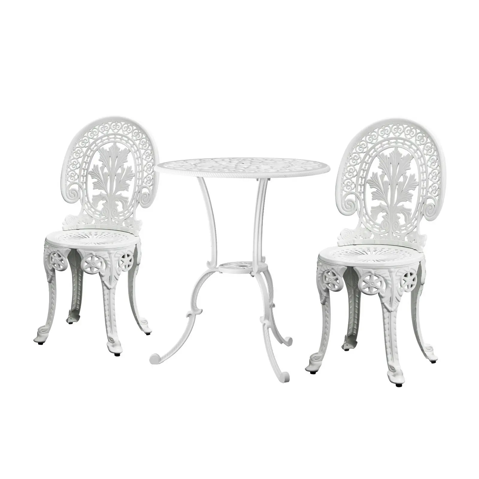 Livsip Outdoor Bistro Setting Cast Aluminium Table and Chair 3PCS Patio Set