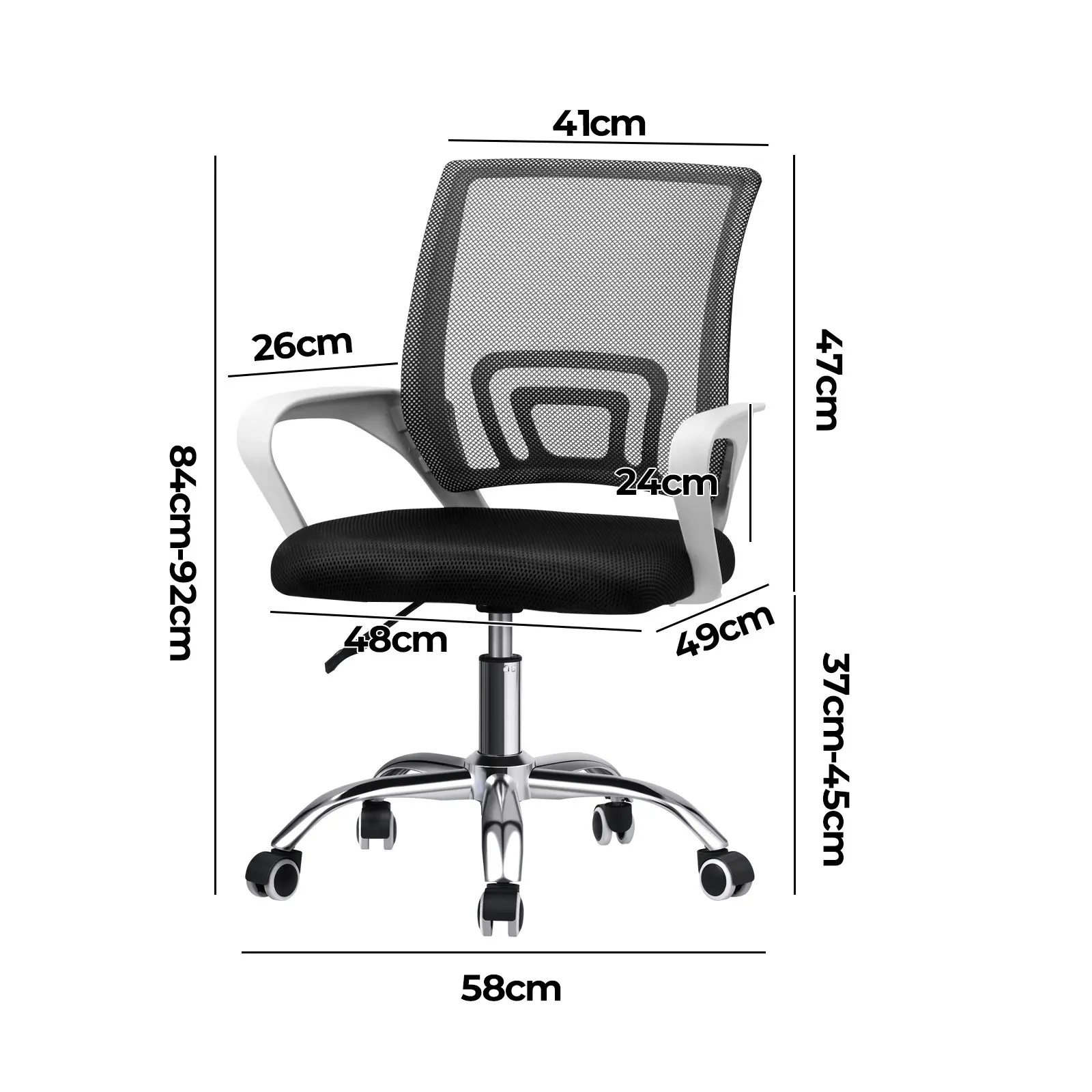 Oikiture Office Gaming Chair Computer Mesh Chairs Executive Foam White&Black