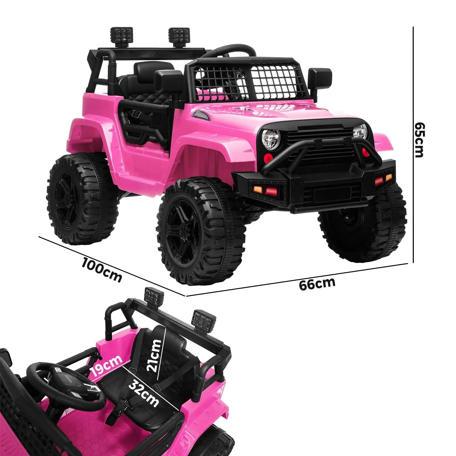 Mazam Kids Ride On Car Jeep Electric Vehicle Toy Remote Cars Gift 12V LED Light Pink