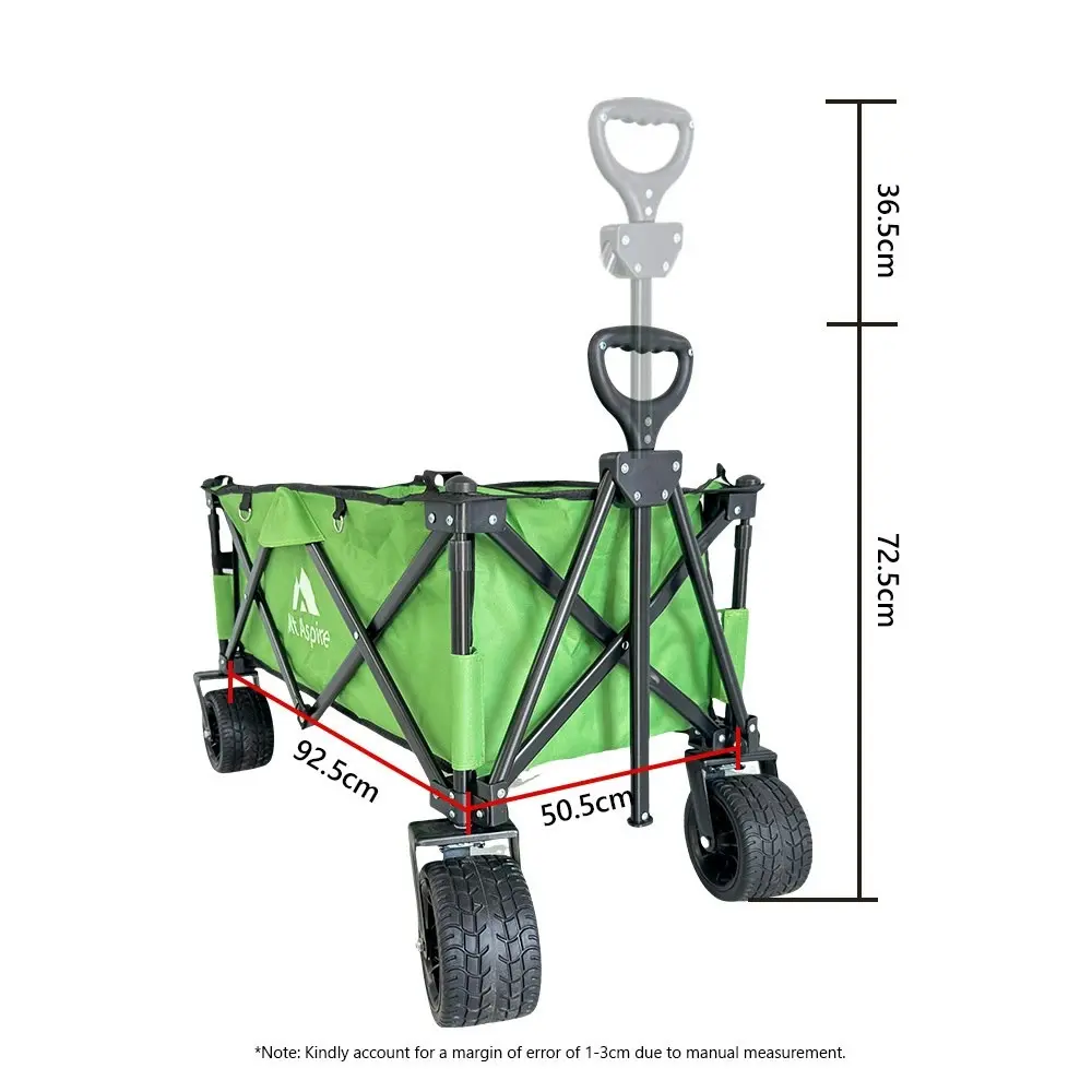 Mt Aspire Folding Wagon Cart 120kg Camping Trolley Outdoor Beach Garden Barrow