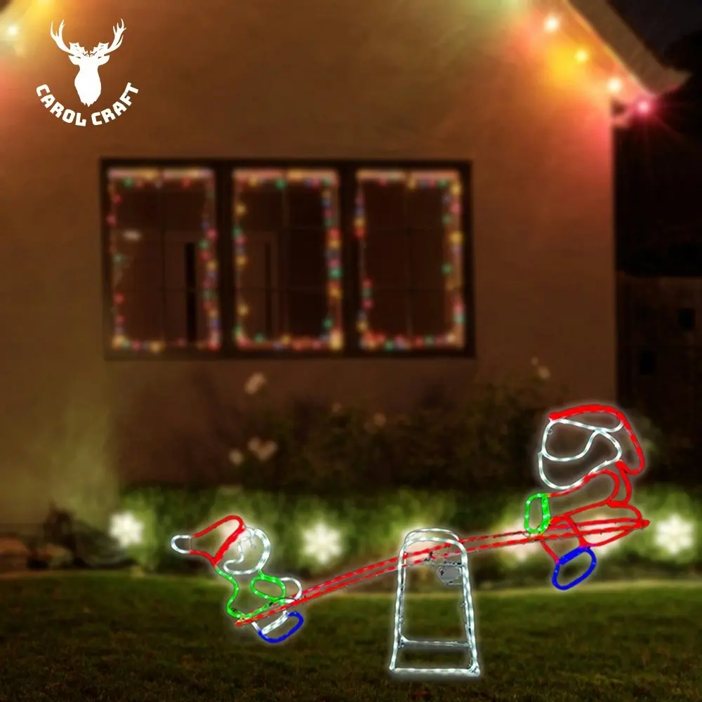 CarolCraft Animated Christmas Seesaw Lighted Xmas Decoration with Motions Outdoor