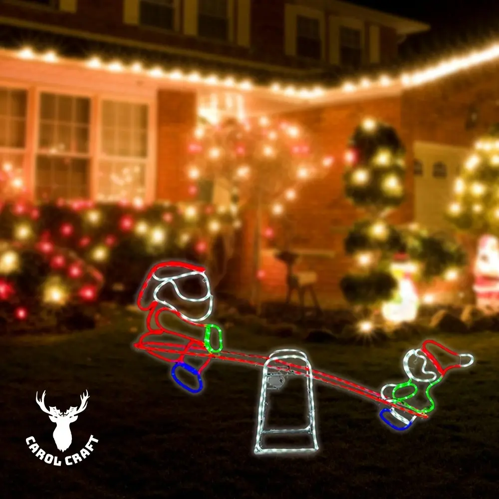 CarolCraft Animated Christmas Seesaw Lighted Xmas Decoration with Motions Outdoor