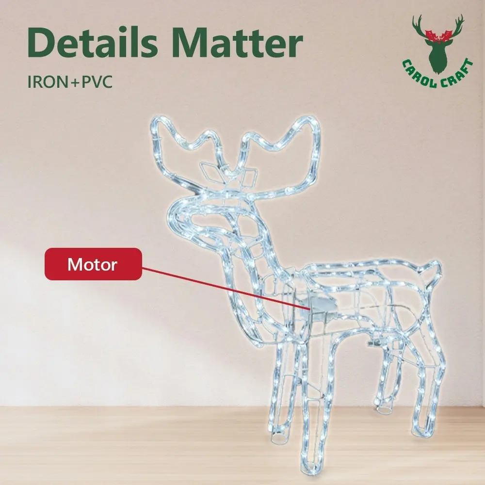 CarolCraft Animated Christmas Reindeer LED Lighted Xmas Decoration with Motions