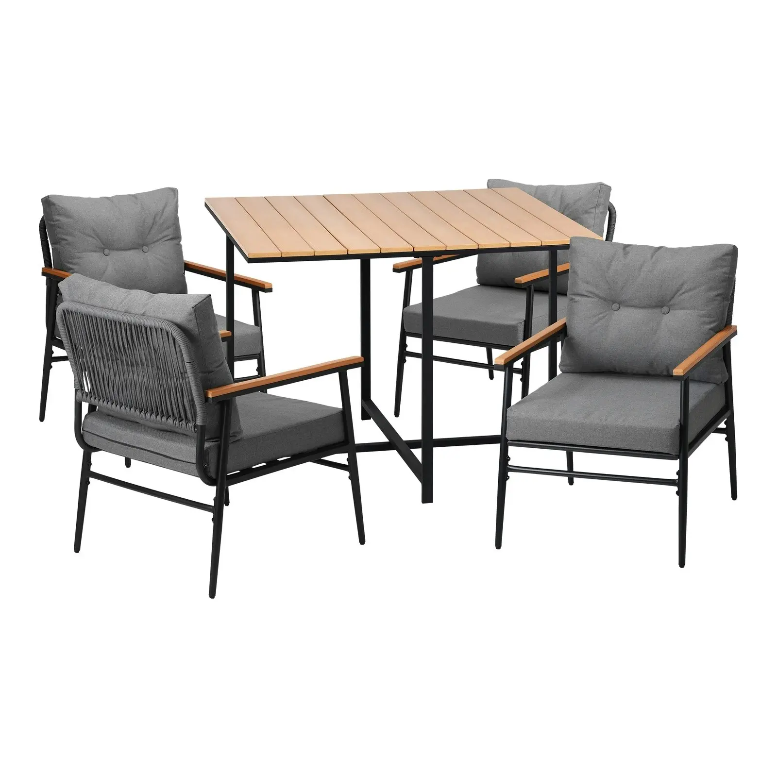 Livsip Outdoor Dining Set Patio Furniture Garden Table and Chairs 5 Seater