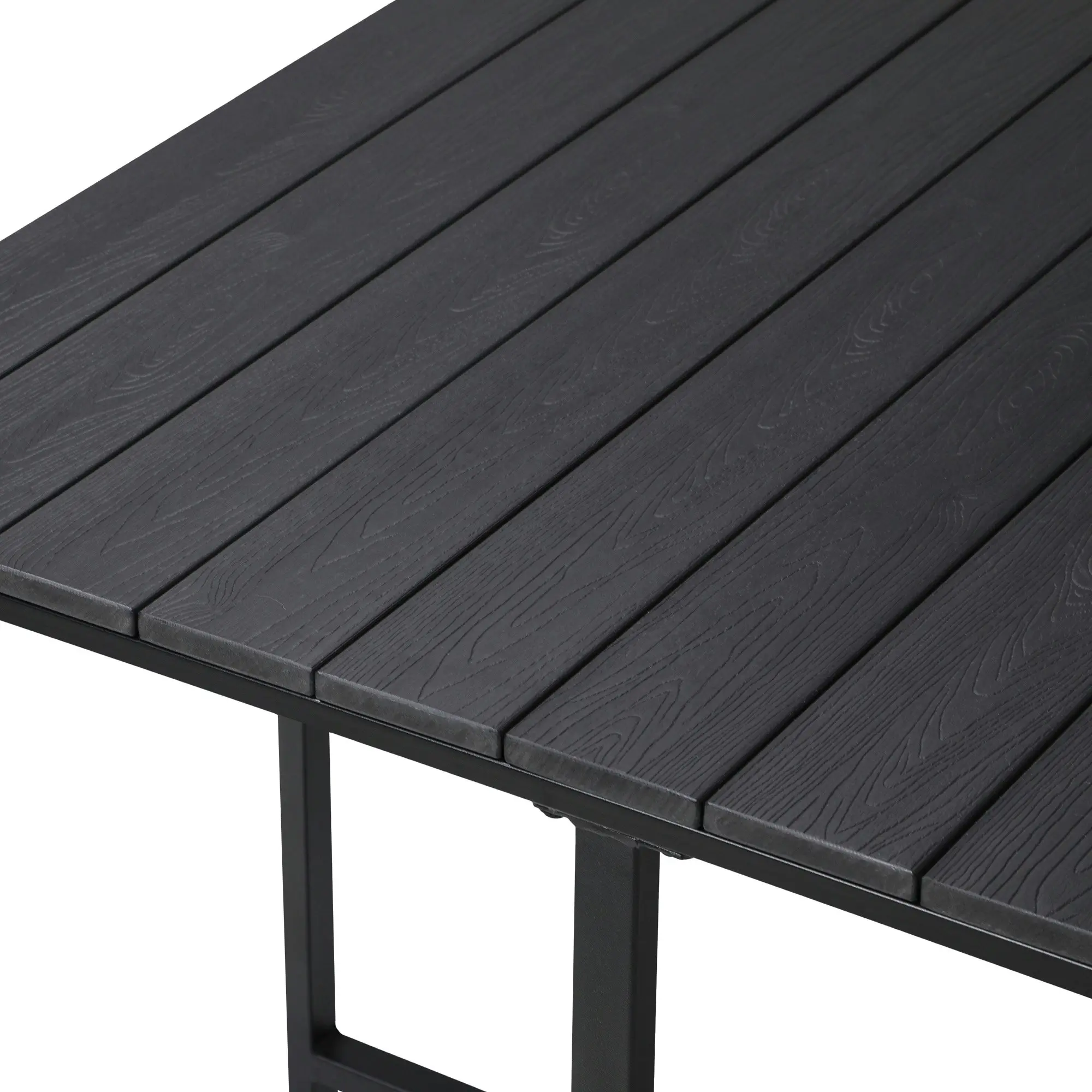 Livsip Outdoor Dining Table Furniture Lounge Patio Garden Black Wood-Plastic