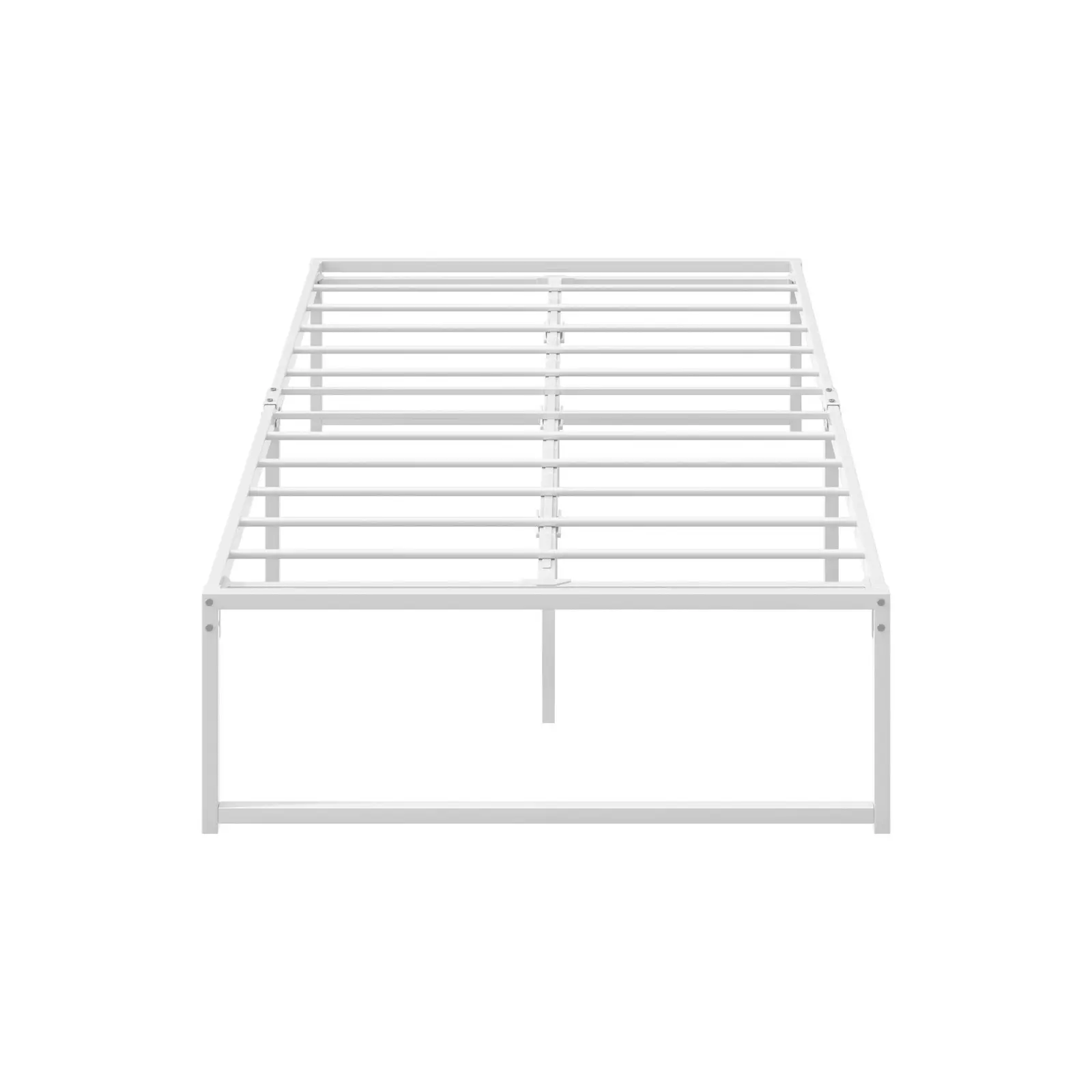 Oikiture Metal Bed Frame King Single Beds Base Platform White