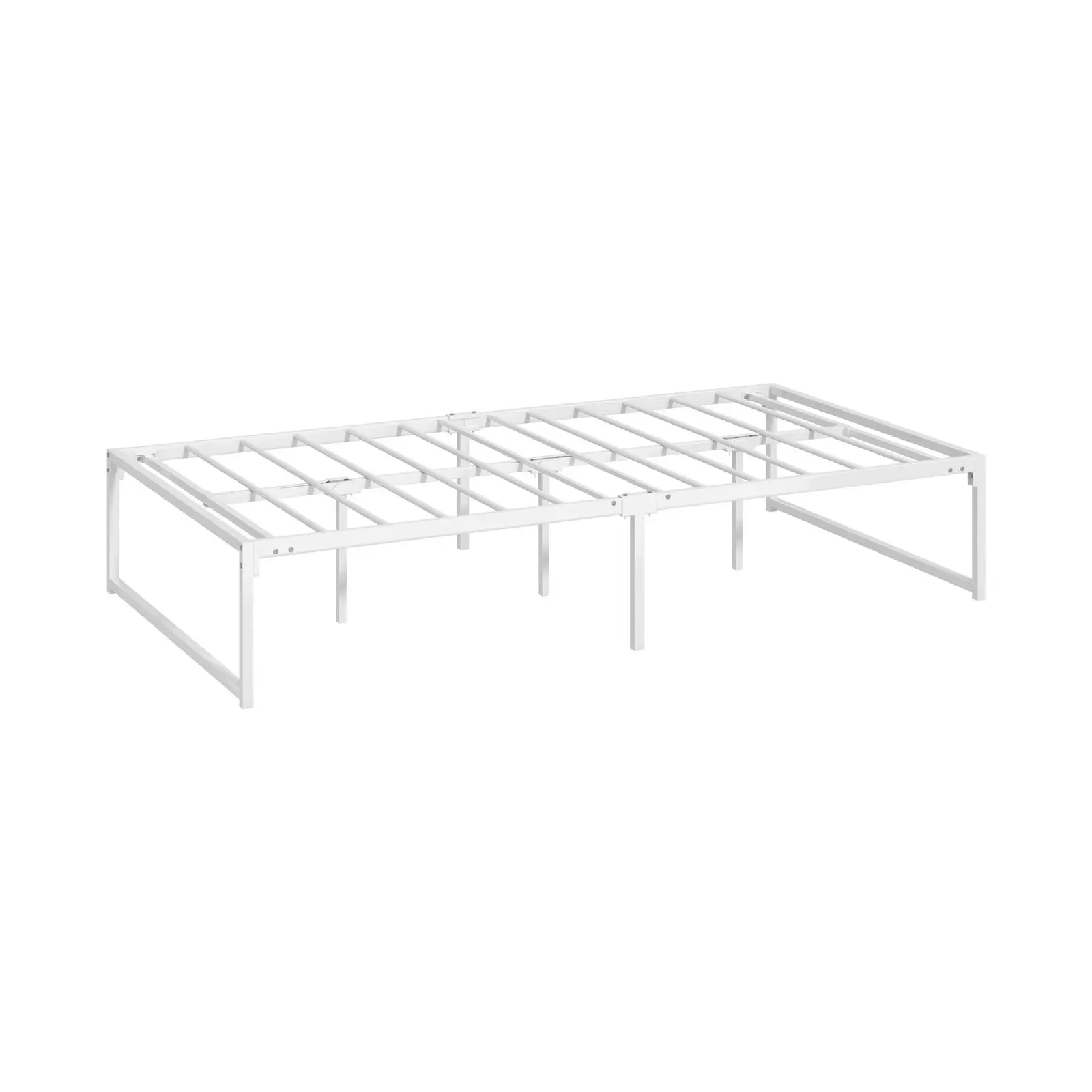 Oikiture Metal Bed Frame King Single Beds Base Platform White