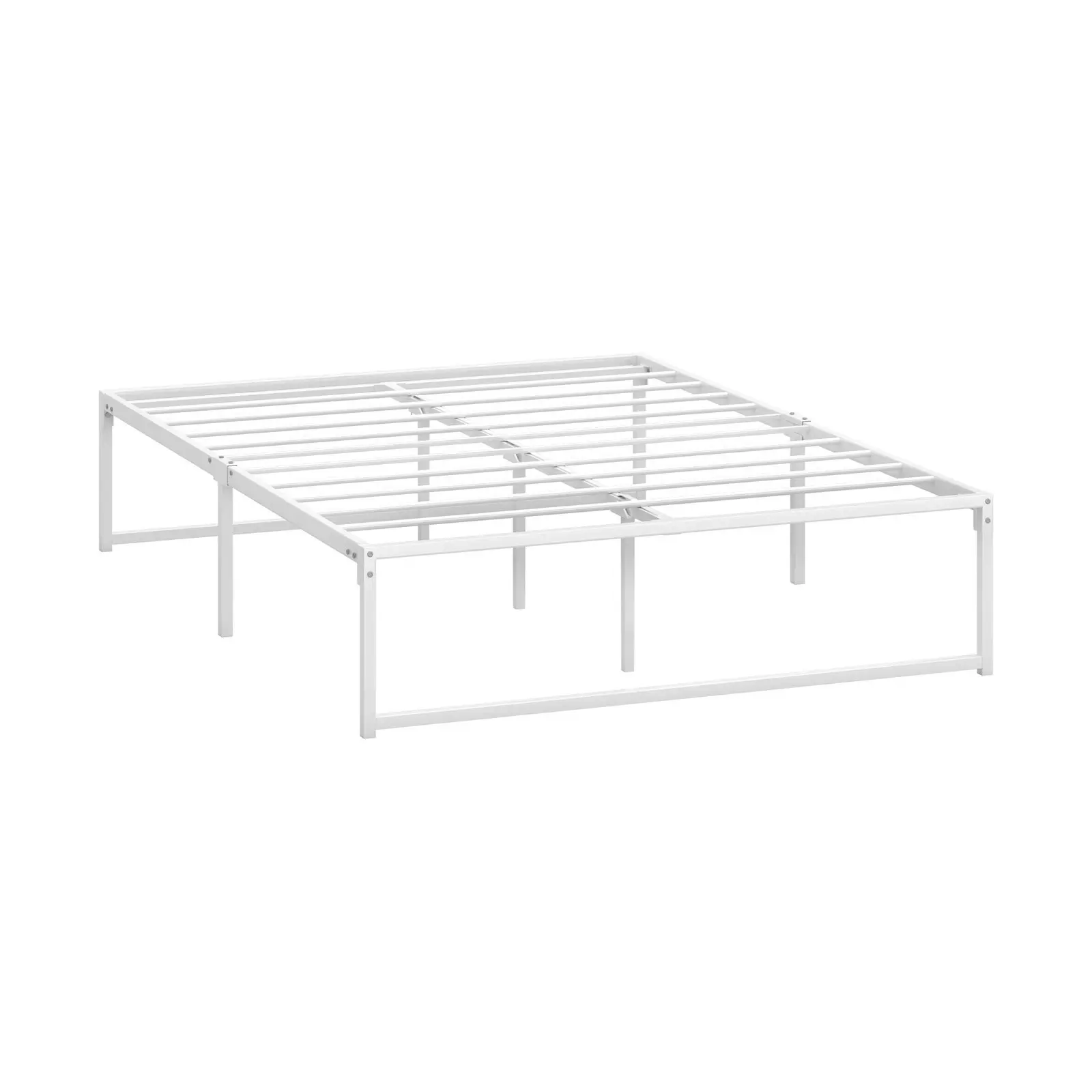 Oikiture Metal Bed Frame Double Size Beds Base Platform White