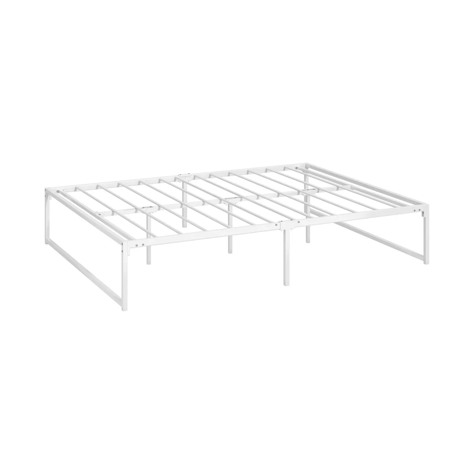 Oikiture Metal Bed Frame Queen Size Beds Base Platform White