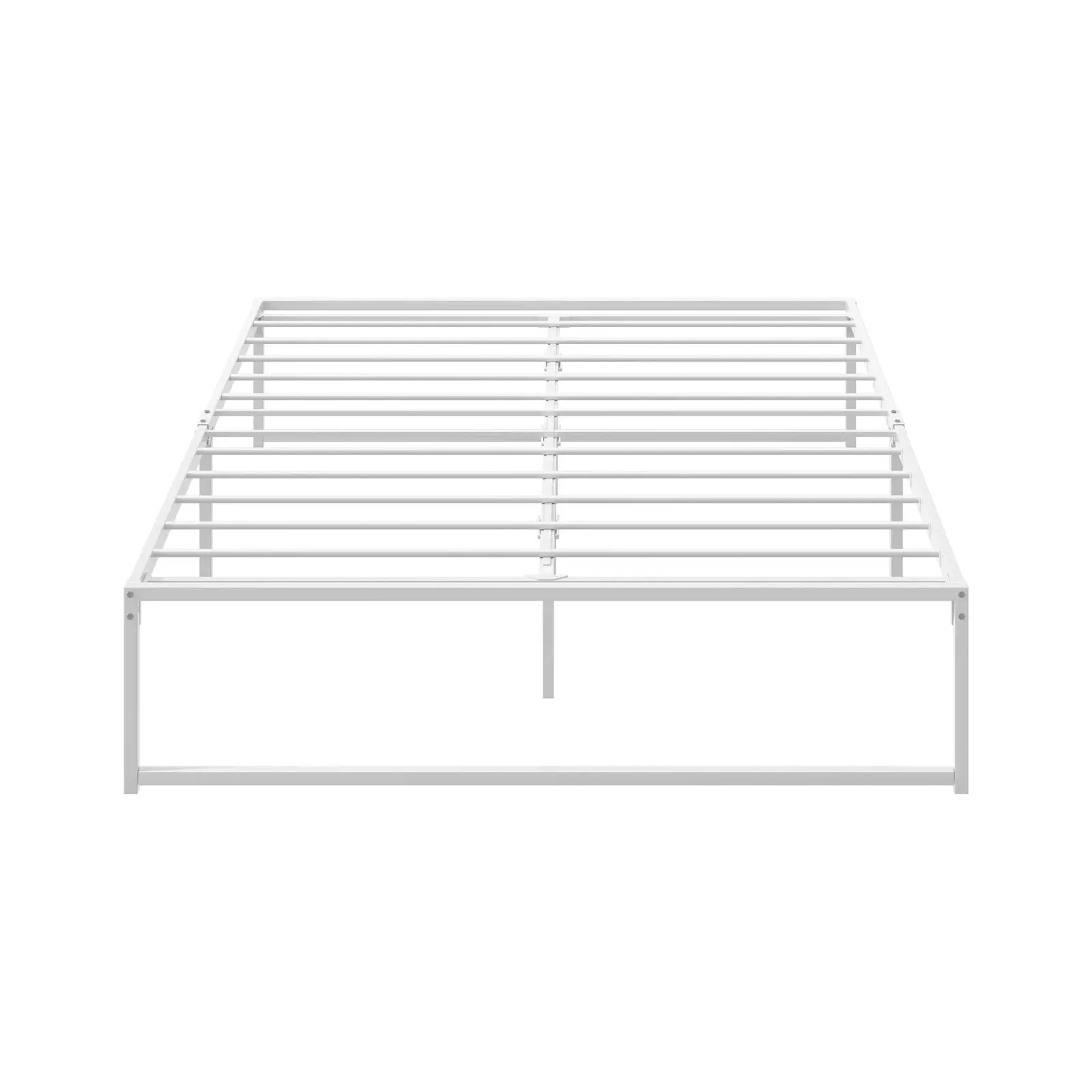 Oikiture Metal Bed Frame Queen Size Beds Base Platform White