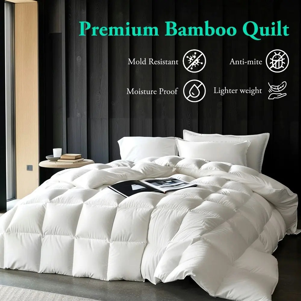 ZUNI Natural Bamboo Quilt 200GSM Duvet Doona Winter Summer Quilt Double