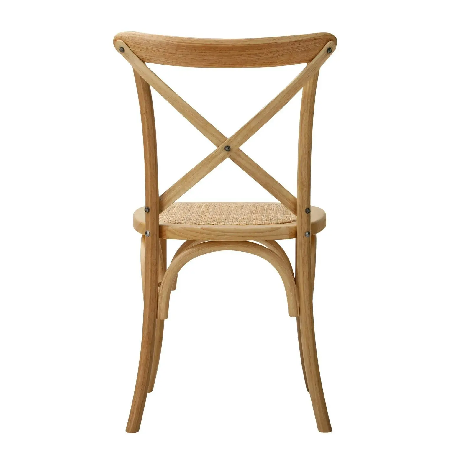 Oikiture 4x Crossback Dining Chair Solid Birch Timber Wood Ratan Seat Natural