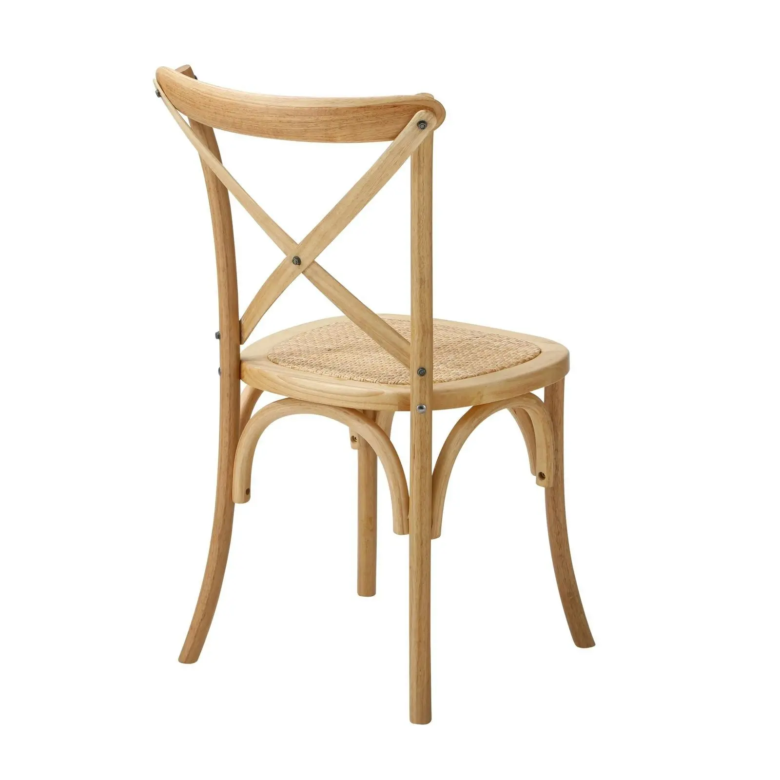 Oikiture 6x Crossback Dining Chair Solid Birch Timber Wood Ratan Seat Natural