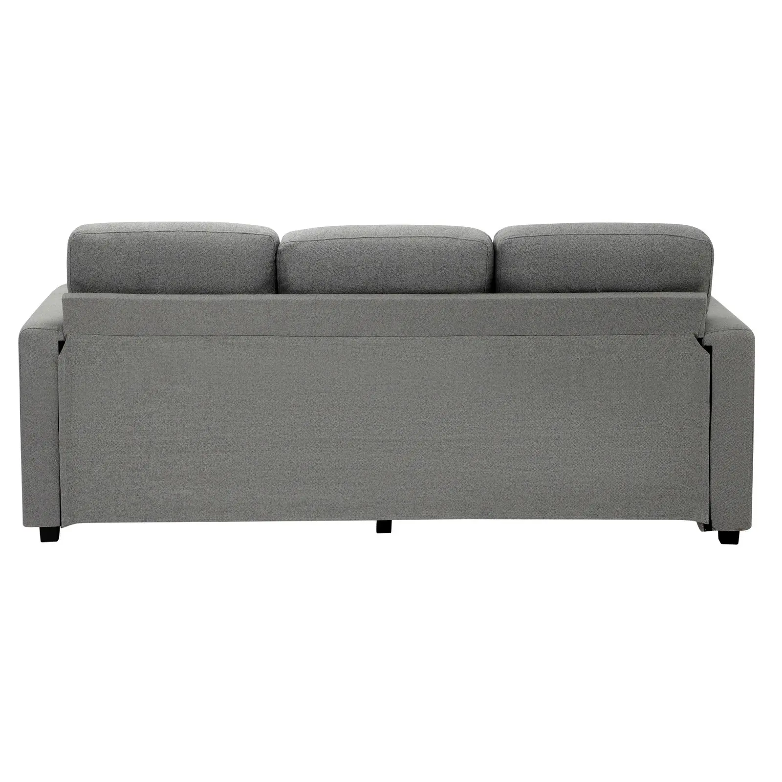 Oikiture Sofa Lounge Chaise Couch Drawers Ottoman Fabric Grey