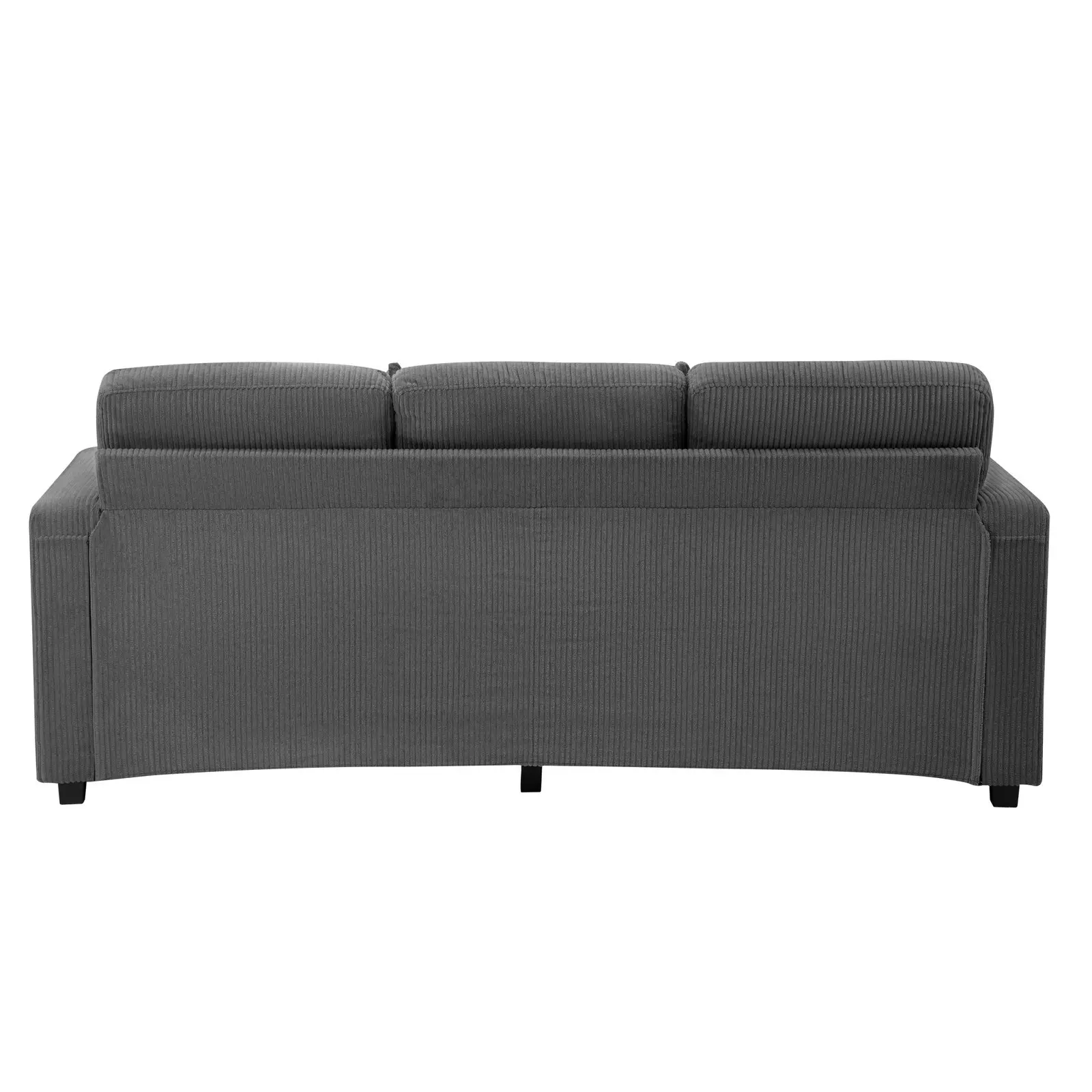 Oikiture Sofa Couch Chaise Lounge Drawers Ottoman Velvet Grey