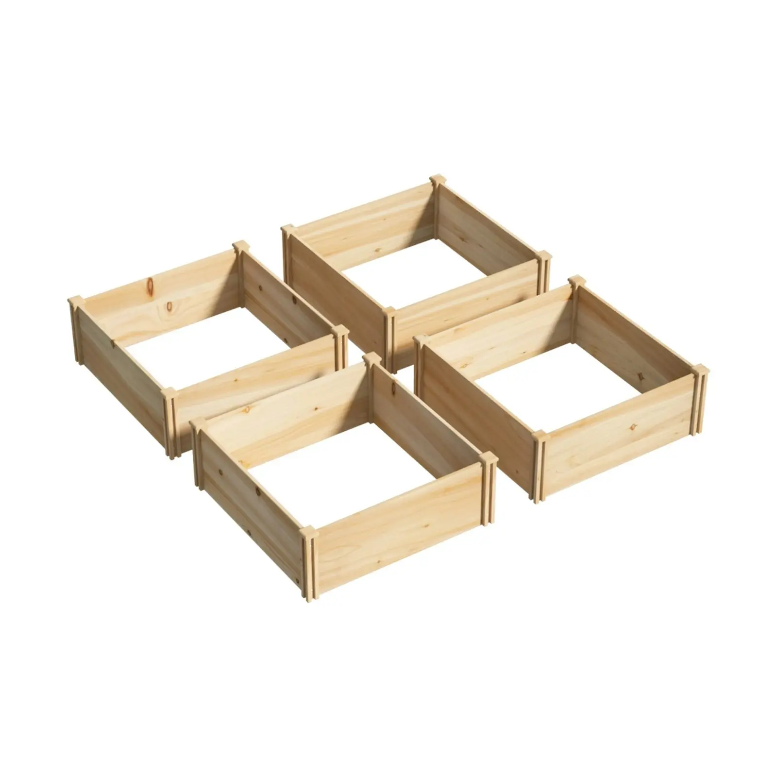 Livsip Garden Bed Raised Set of 4 80x80x30cm Wooden Planter Box Container