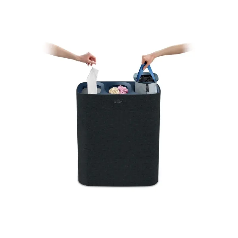 Joseph Joseph Tota Trio 90L Laundry Basket - Carbon Black