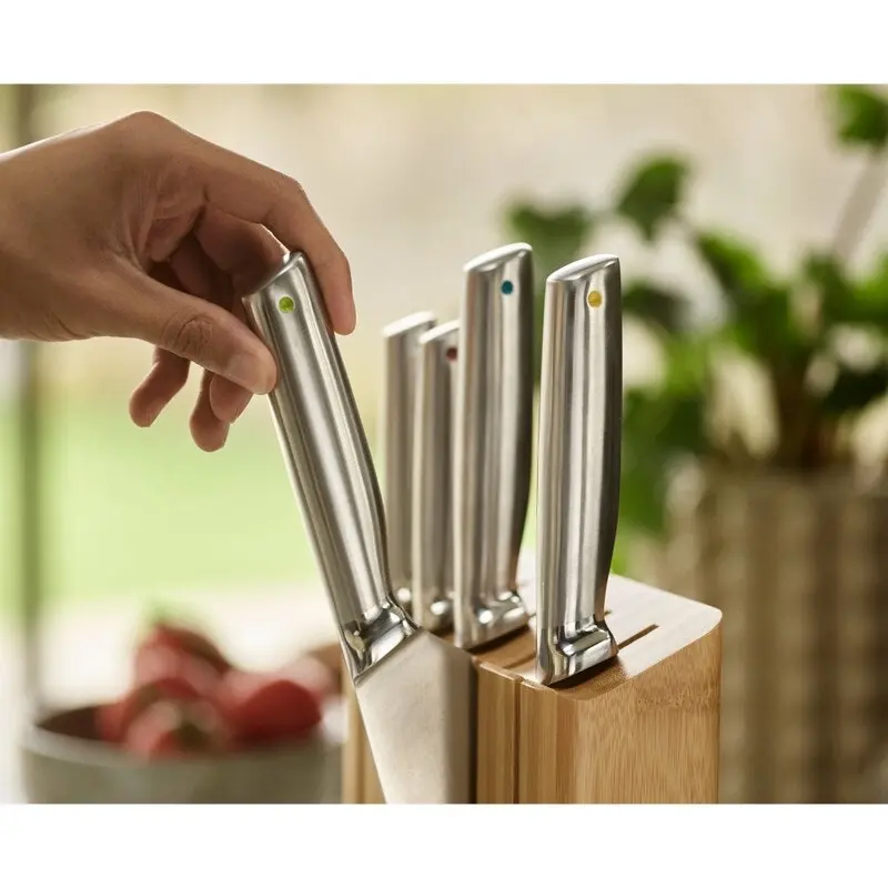 Joseph Joseph Elevate Steel 5 Piece Knife Block - Bamboo