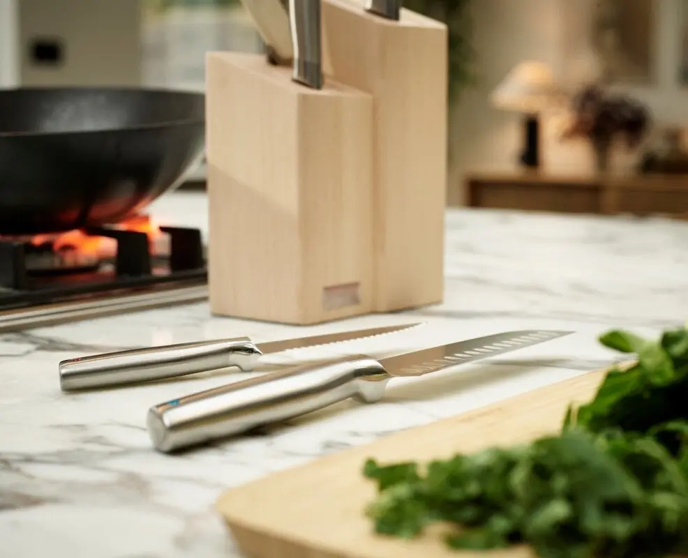 Joseph Joseph Elevate Fusion 5 Piece Knife Block - Silver