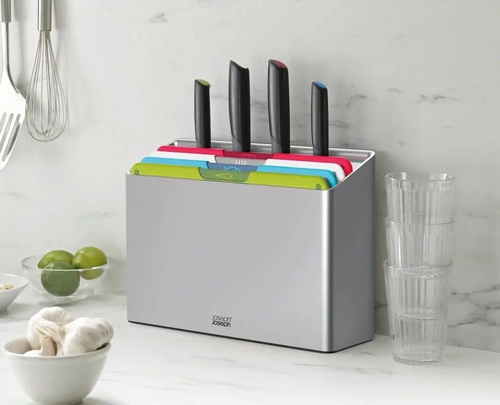 Joseph Joseph Folio Icon Plus 8 Piece Knife and Chopping Board Set - Multi