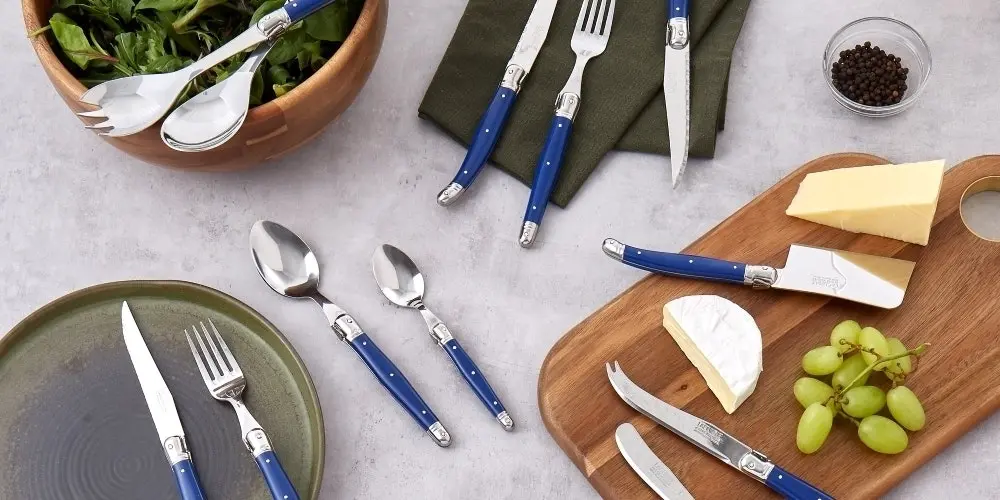 Andre Verdier Laguiole Debutant Blue 24 Piece Cutlery Set