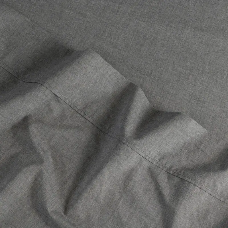 Canningvale Valeria Vintage Softwash Cotton King Sheet Set - Charcoal Melange