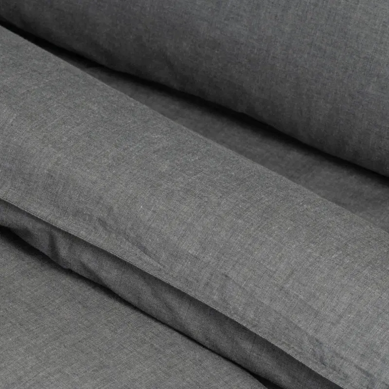 Canningvale Valeria Vintage Softwash Cotton King Sheet Set - Charcoal Melange