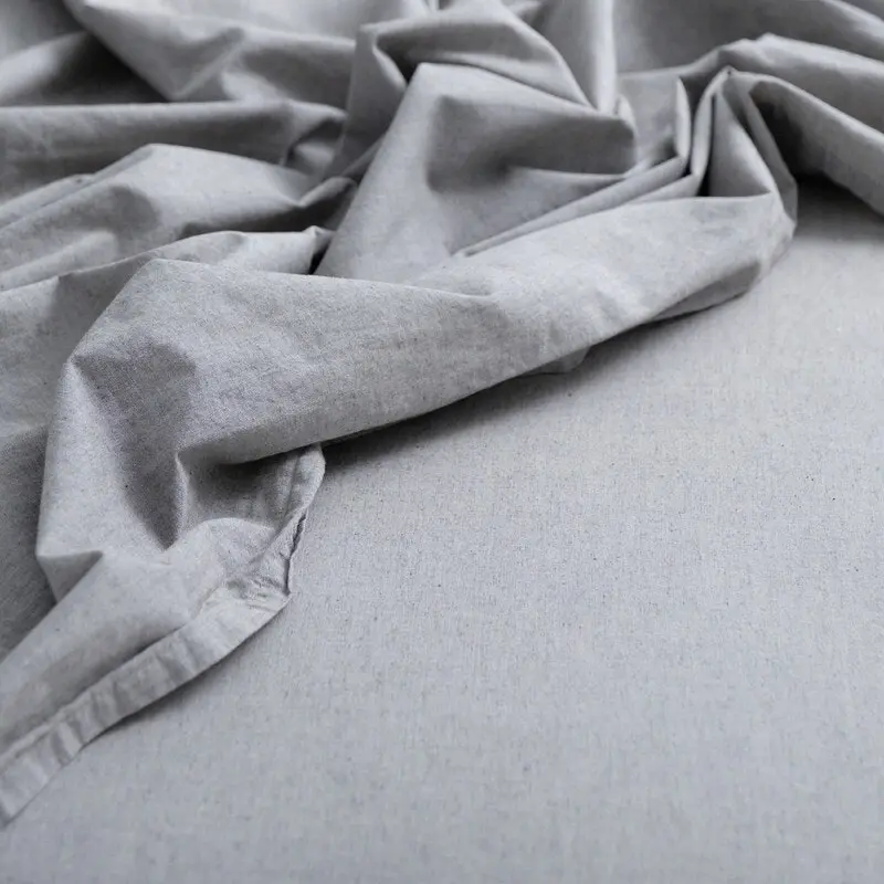 Canningvale Valeria Vintage Softwash Cotton King Sheet Set - Smokey Grey Melange