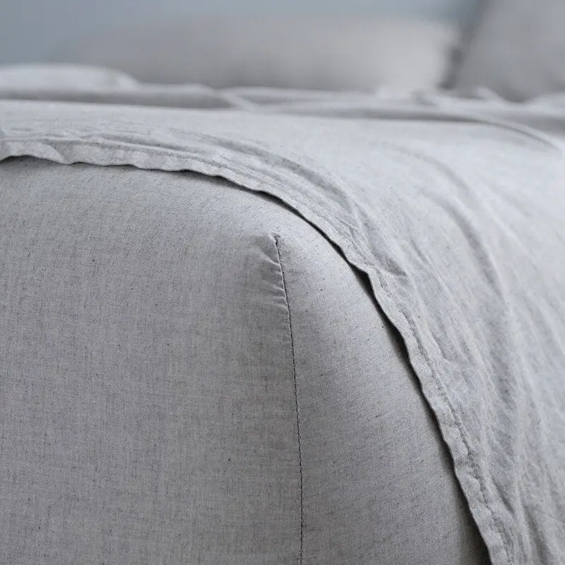 Canningvale Valeria Vintage Softwash Cotton Queen Sheet Set - Smokey Grey Melange