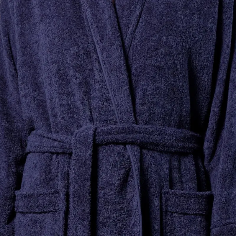 Canningvale Lusso Cotton Terry Large Bathrobe - Mezzanotte Blue