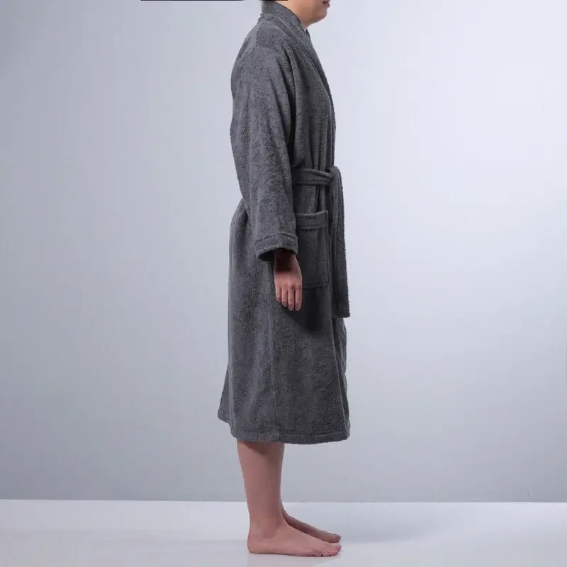 Canningvale Lusso Cotton Terry Medium Bathrobe - Grey