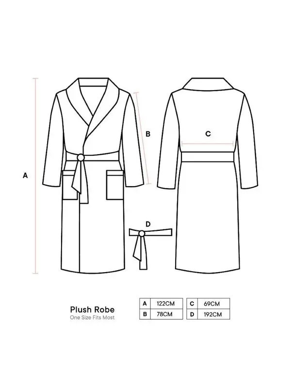 Linen House Plush Robe - Charcoal