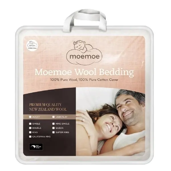 Moemoe 100% New Zealand Wool Duvet Inner - Everyday Weight King, With Pillow - White