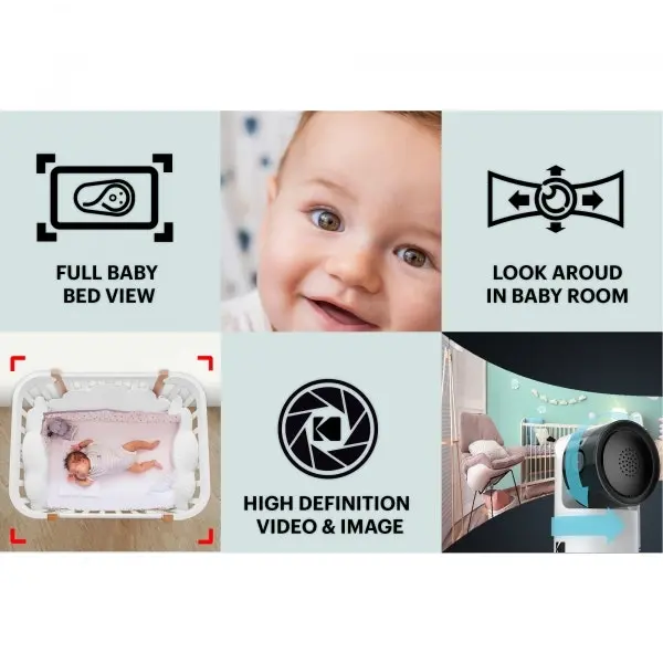 Kodak Bundle: C525P 5&Prime; Wifi Video Baby Monitor with Motorised Pan-Tilt Camera AND C125 Kodak C125 Smart HD Baby Camera