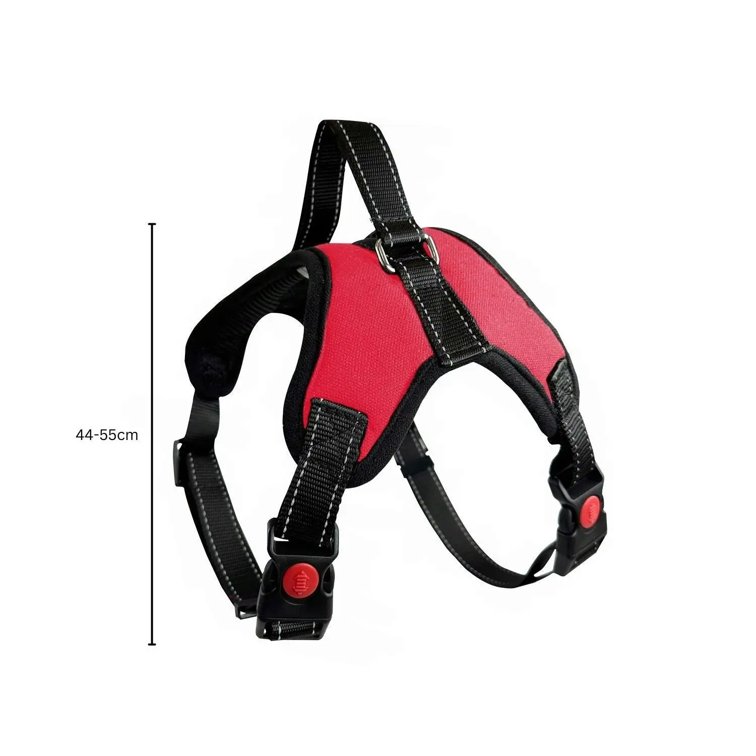 Floofi No Pull Dog Harness with Adjustable Chest Belt Nylon Fabric M Size Red