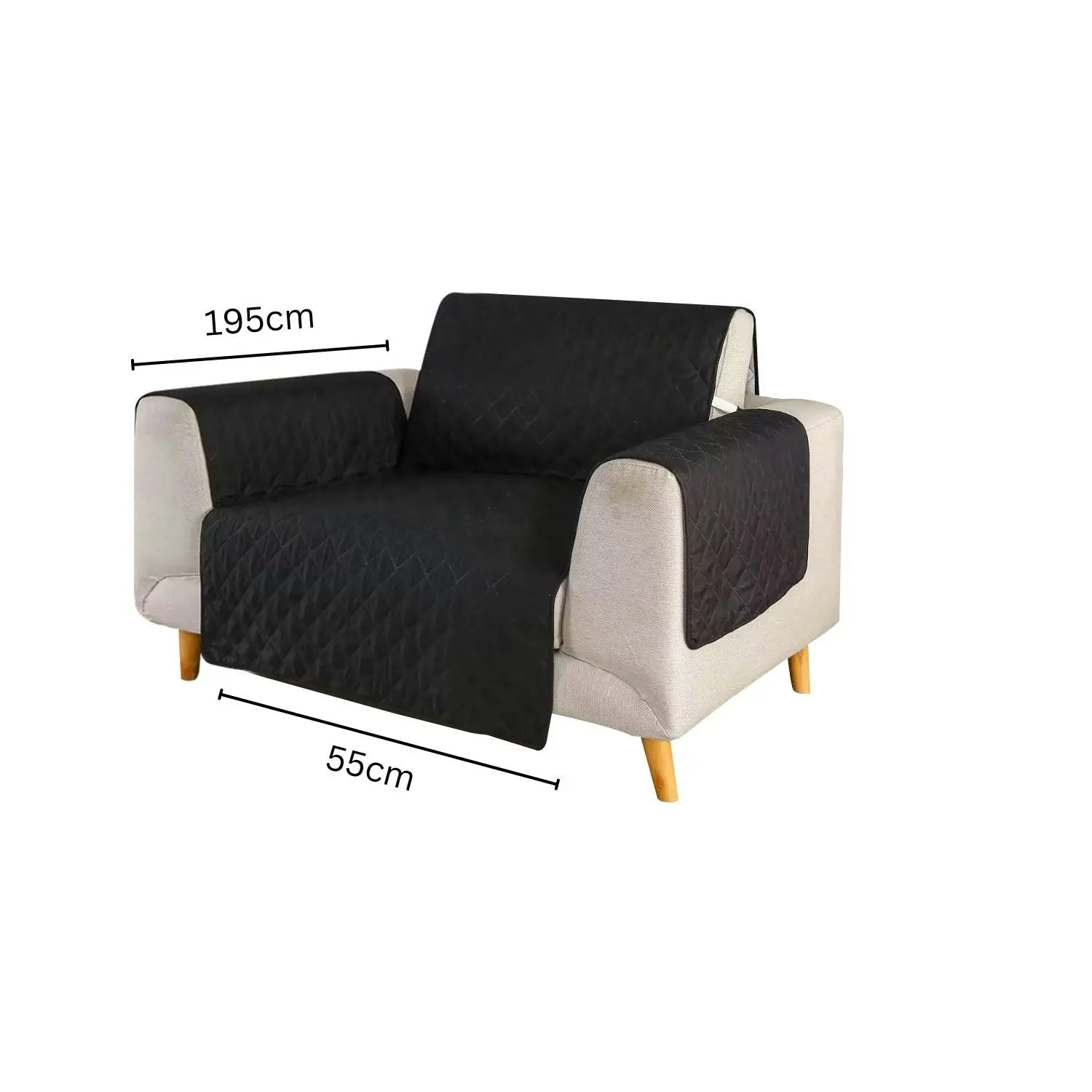 Floofi Pet Sofa Cover 1 Seat (Black)