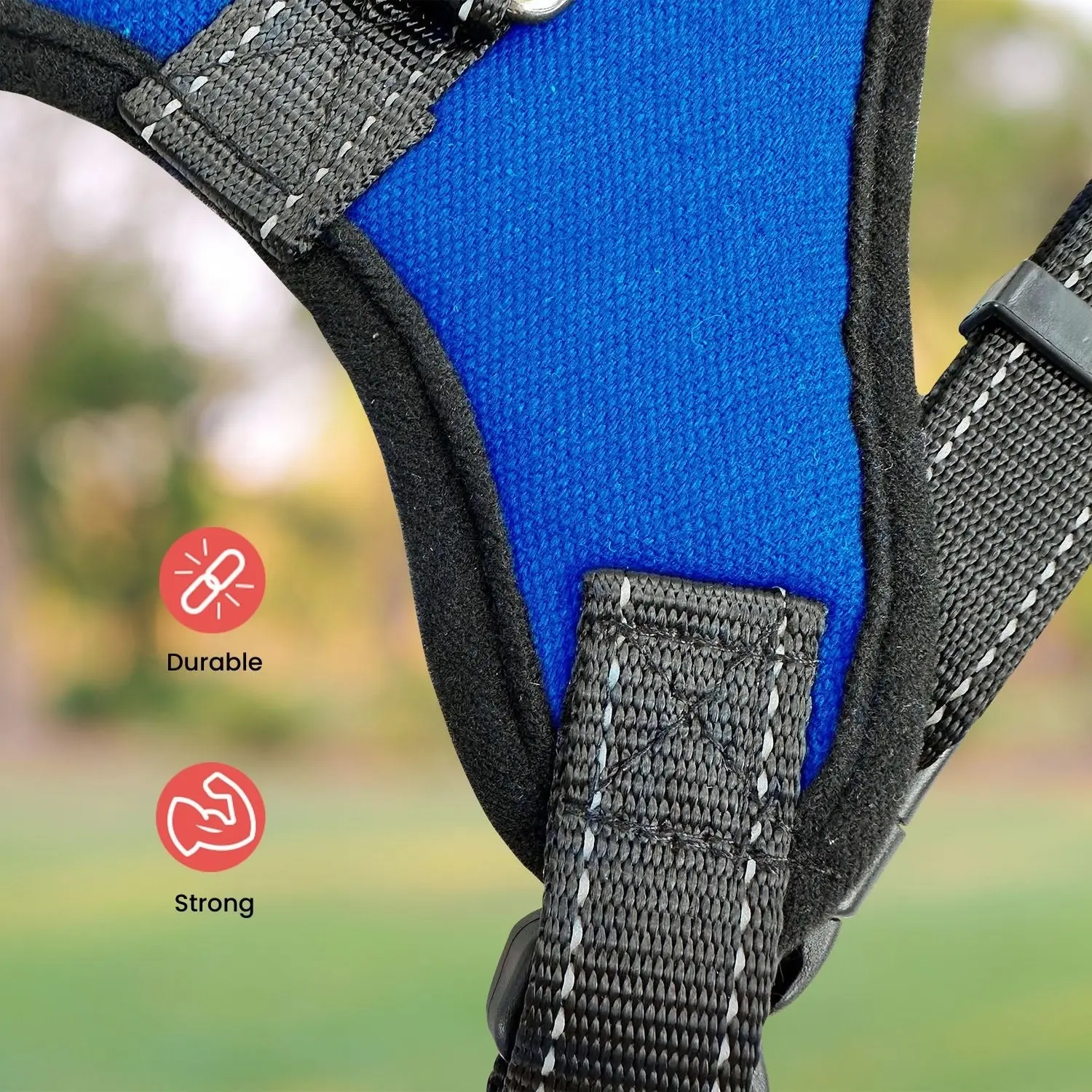 Floofi Dog Harness M Size (Medium, Blue)