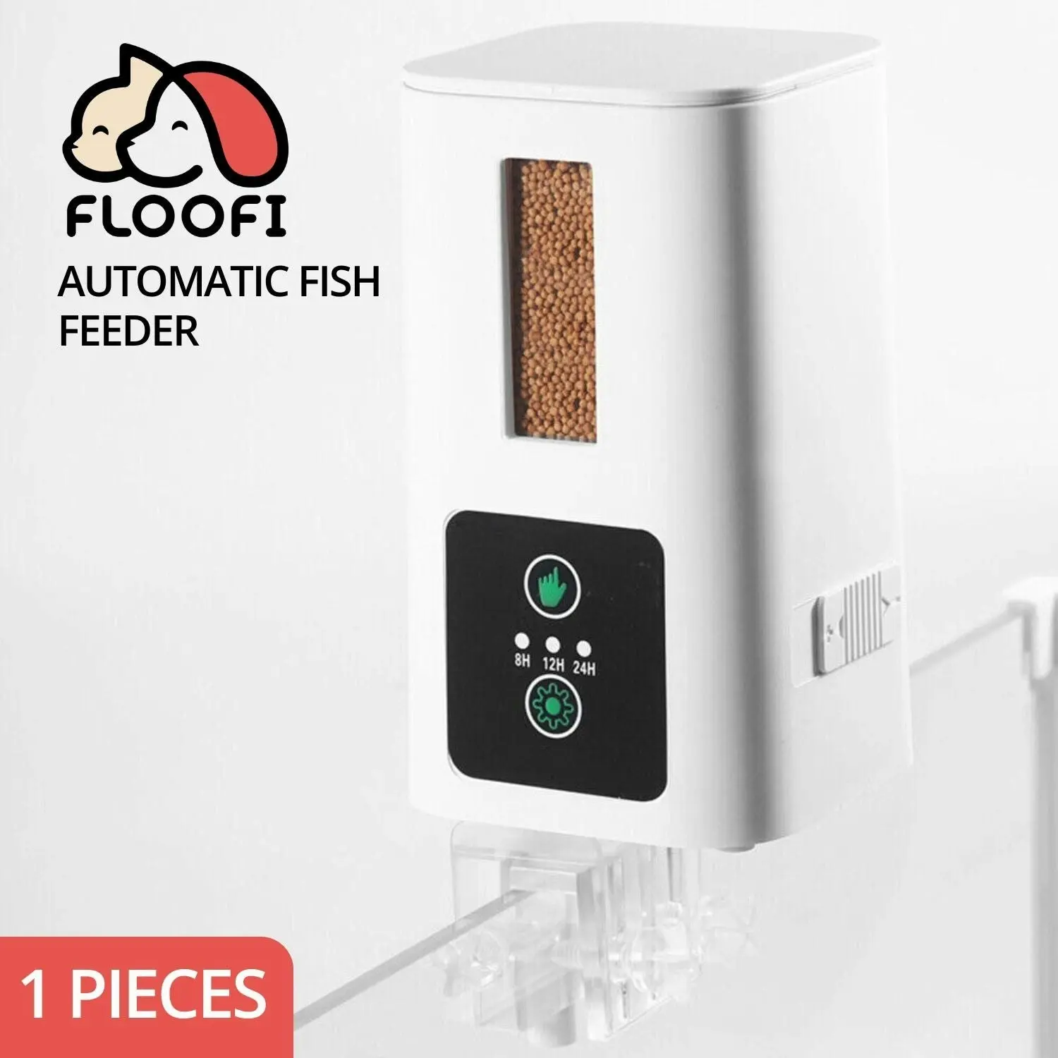 Floofi 400ML Automatic Fish Feeder Timer White