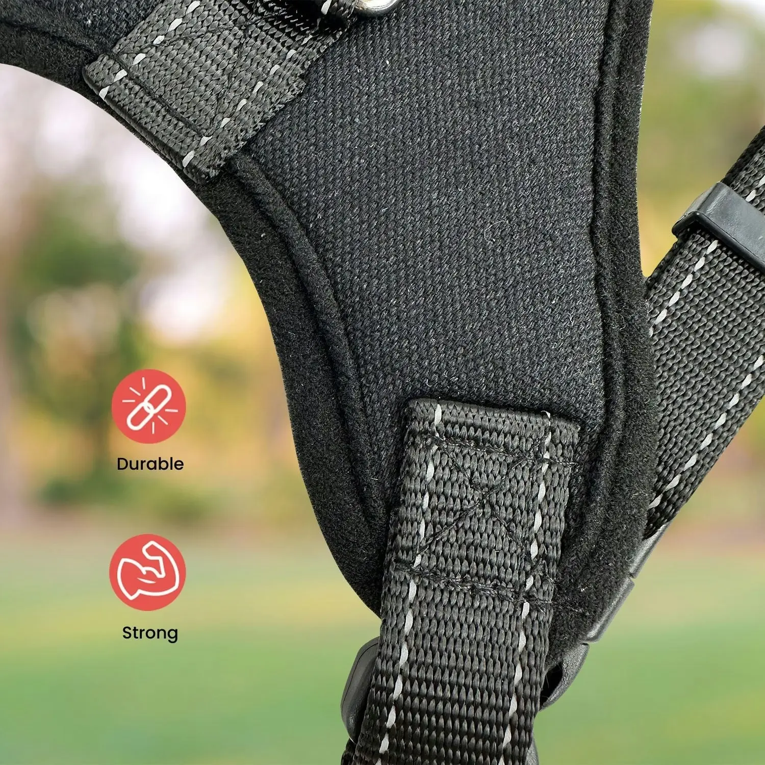 Floofi Dog Harness M Size (Medium, Black)