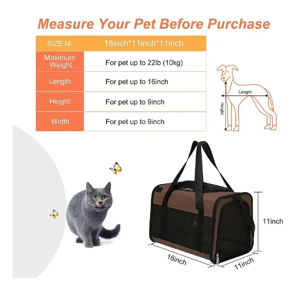 Floofi Portable Pet Carrier M Size (Medium, Brown)