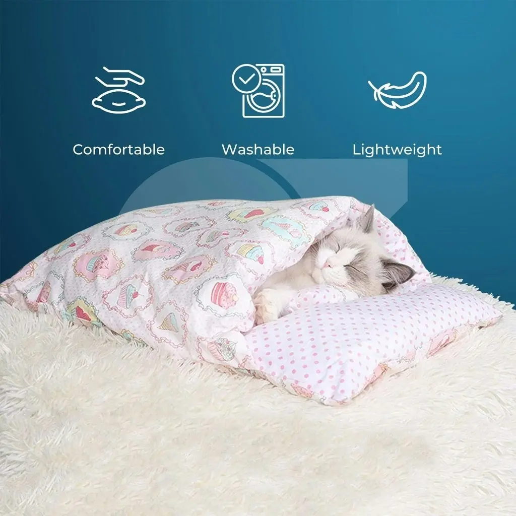 Floofi Pet Sleeping Bag (Large, Fortune Cat)