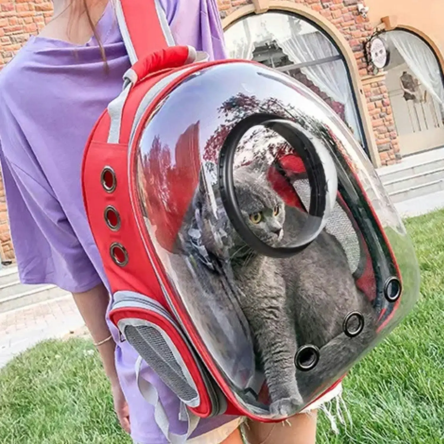 Floofi Expandable Space Capsule Backpack (Red)