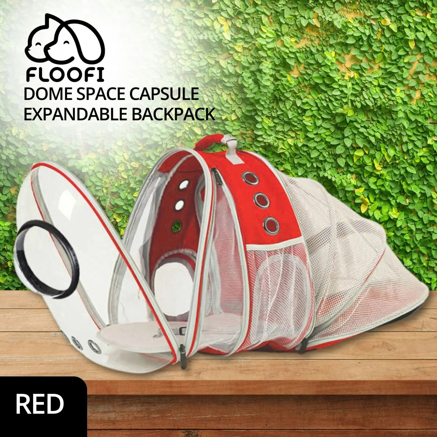 Floofi Expandable Space Capsule Backpack (Red)