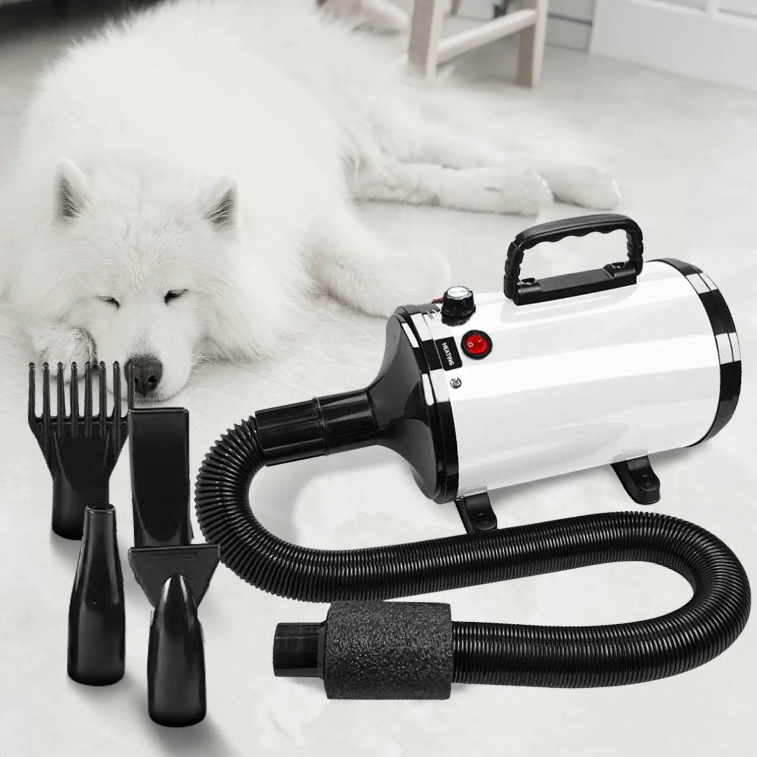 Floofi Dog Cat Pet Hair Dryer Advance Button Version White