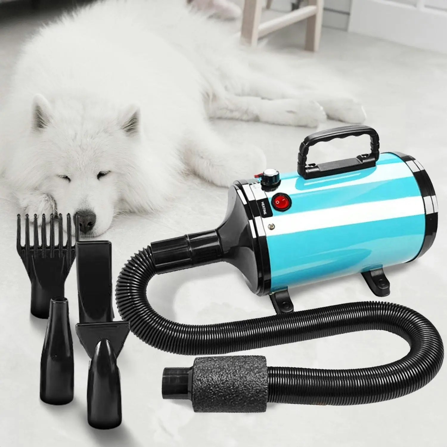 Floofi Dog Cat Pet Hair Dryer Advance Button Version Blue