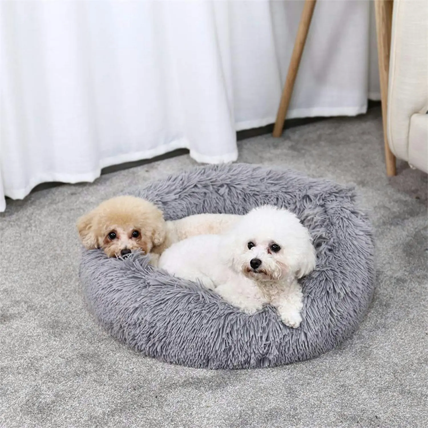 Floofi XL 100CM Round Pet Bed (Brown)