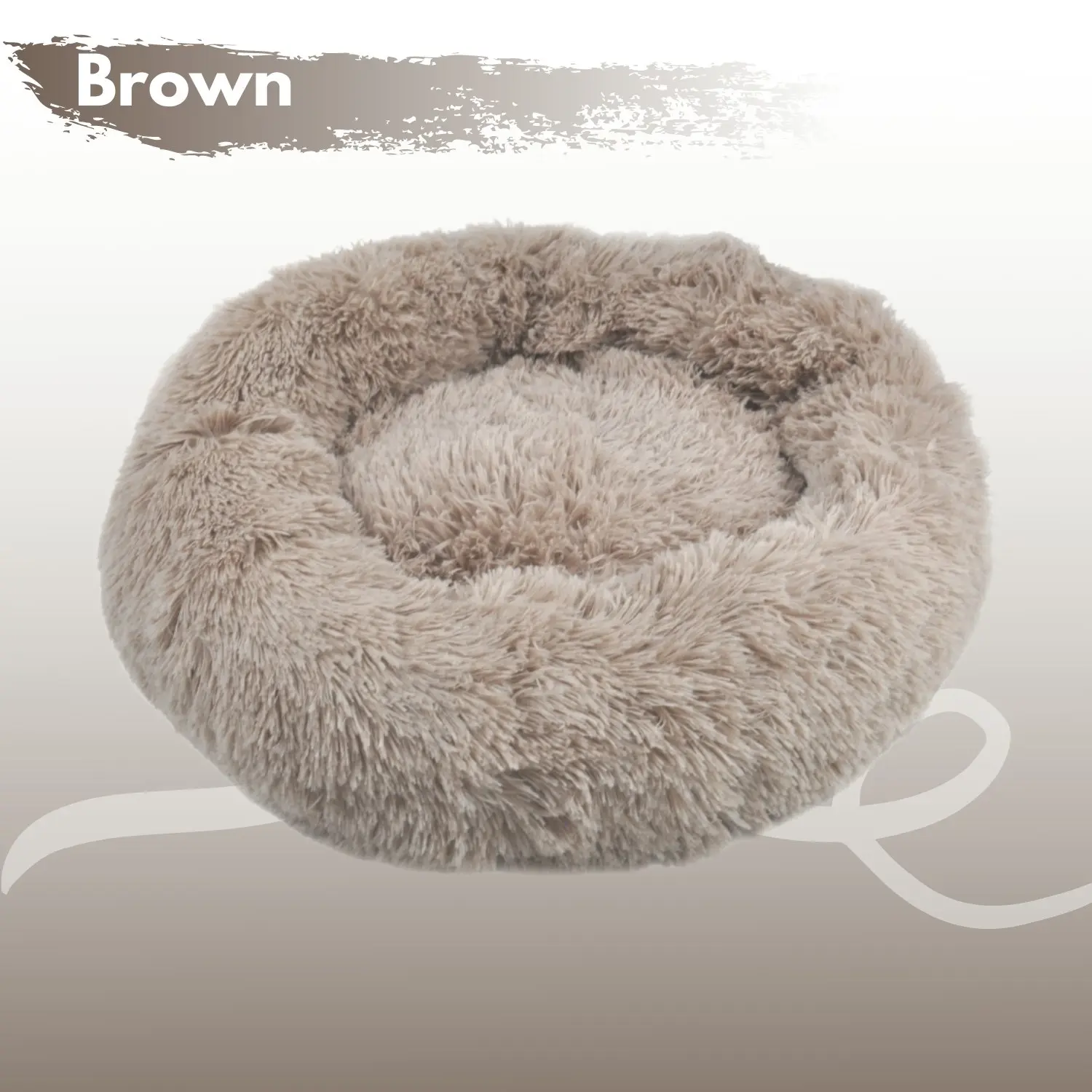 Floofi XL 100CM Round Pet Bed (Brown)