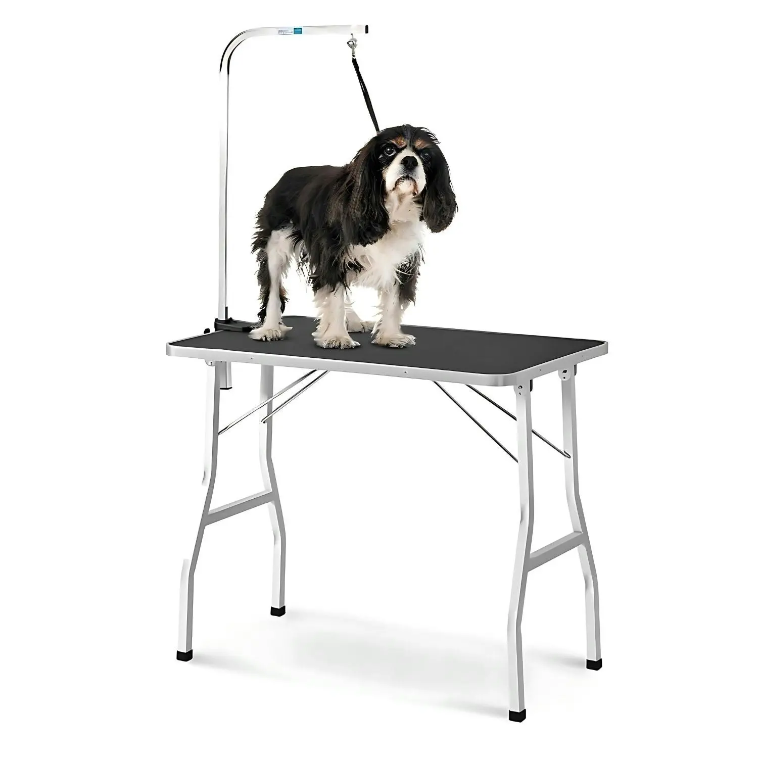 Floofi Foldable Adjustable Height 90cm Single Pole Pet Grooming Table - Black