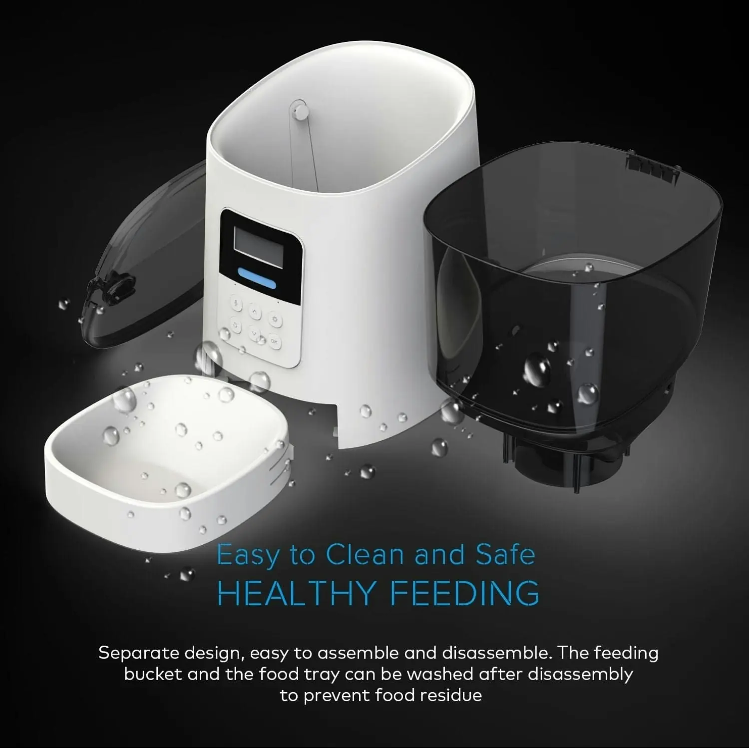 Floofi Automatic Voice Interaction & Event Record Camera 6L Smart Pet Feeder - White