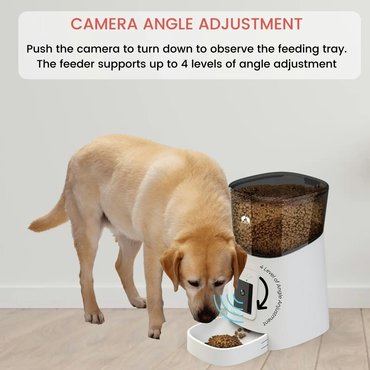 Floofi Automatic Voice Interaction & Event Record Camera 6L Smart Pet Feeder - White